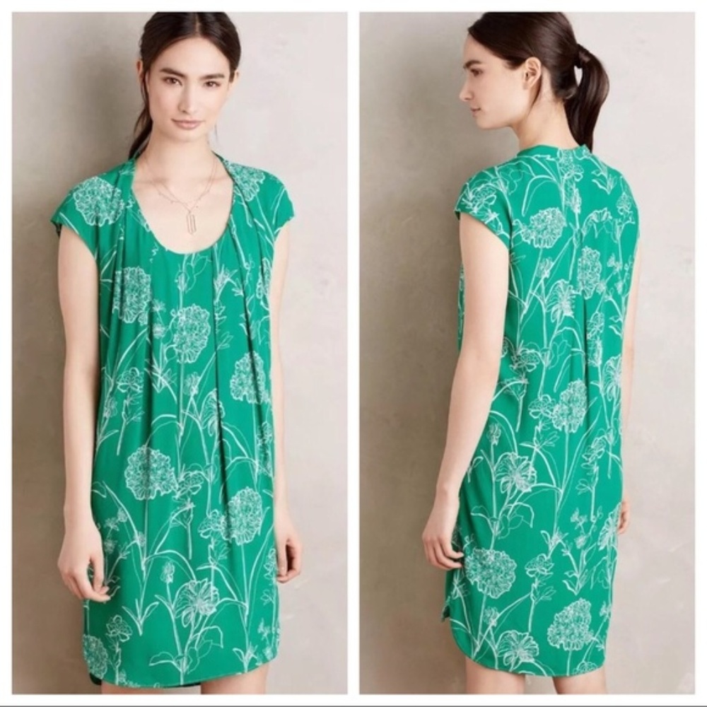 Anthropologie Maeve Au Revoir Green Dress
